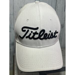 Titleist Hat Cap Fitted Medium Large White Golf Golfer Adult